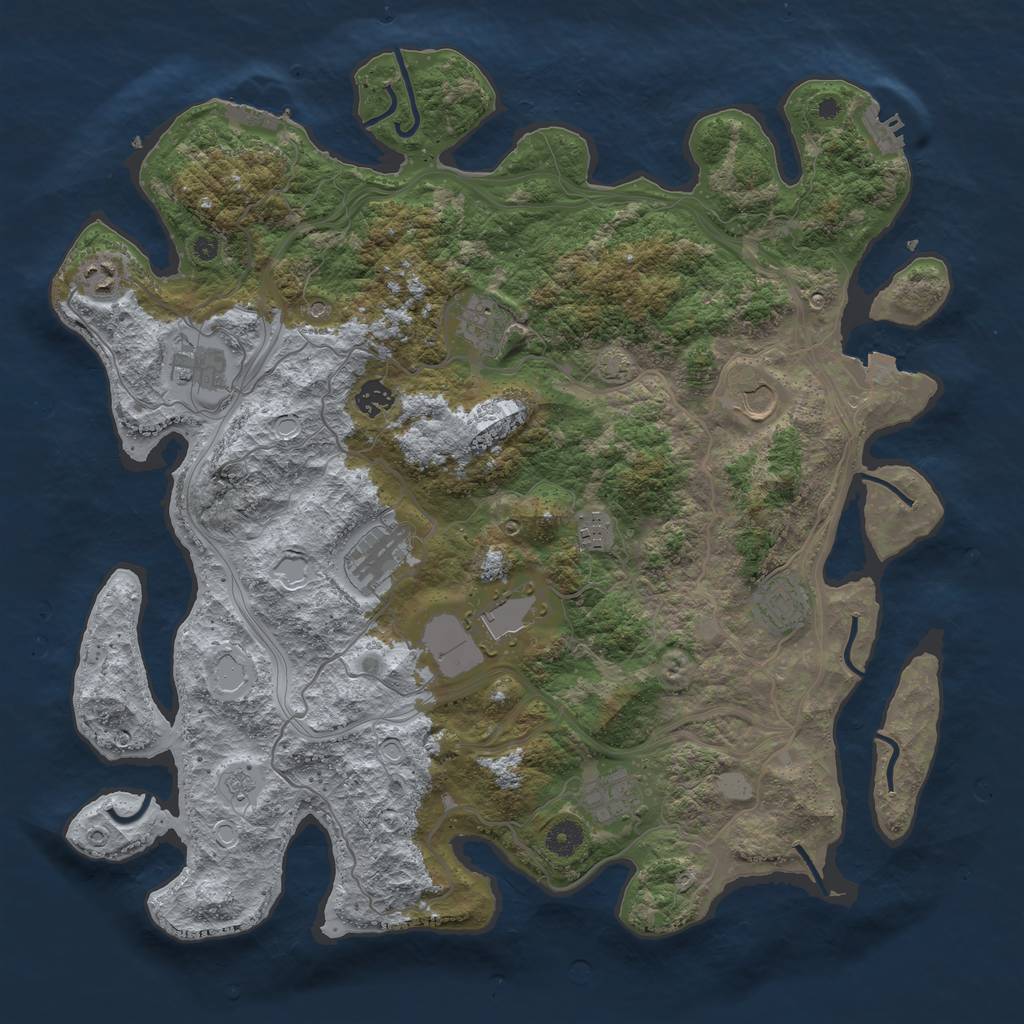 Rust Map: Procedural Map, Size: 4250, Seed: 1772864233, 18 Monuments
