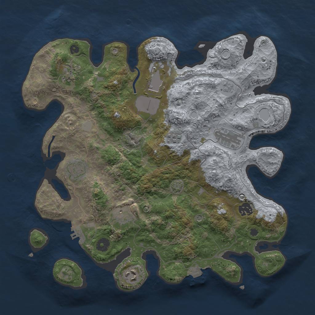 Rust Map: Procedural Map, Size: 3500, Seed: 323067379, 15 Monuments