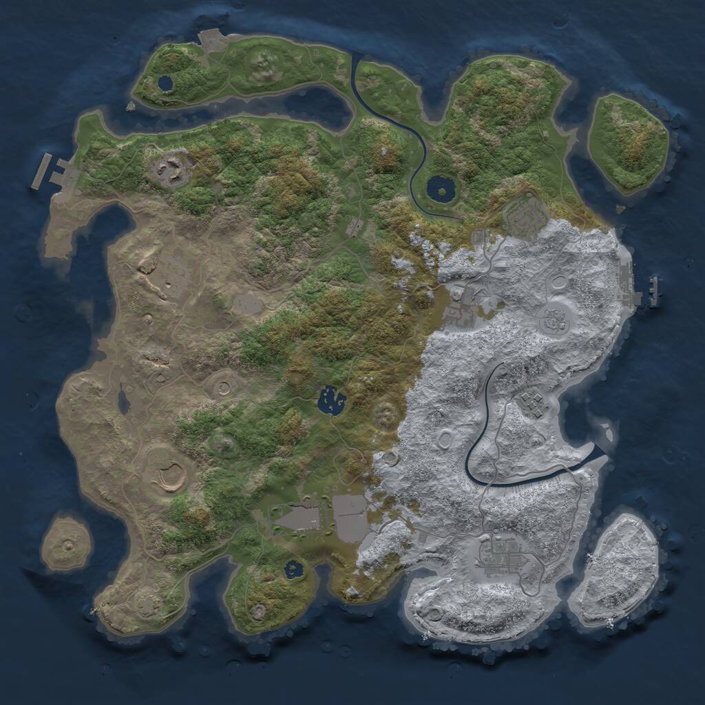 Rust Map: Procedural Map, Size: 3750, Seed: 375577, 15 Monuments