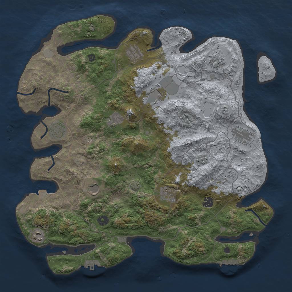 Rust Map: Procedural Map, Size: 4000, Seed: 981914981, 19 Monuments