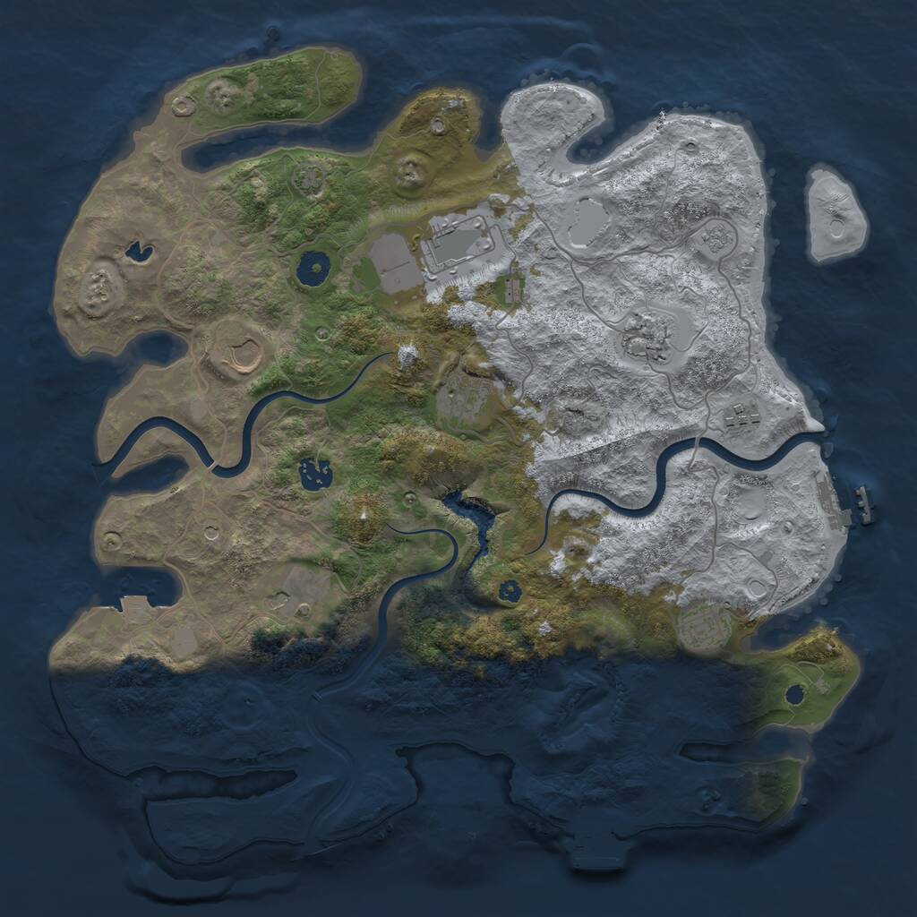 Rust Map: Procedural Map, Size: 4000, Seed: 981914981, 14 Monuments