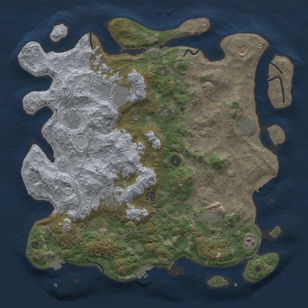 Rust Map: Procedural Map, Size: 4300, Seed: 106, 18 Monuments