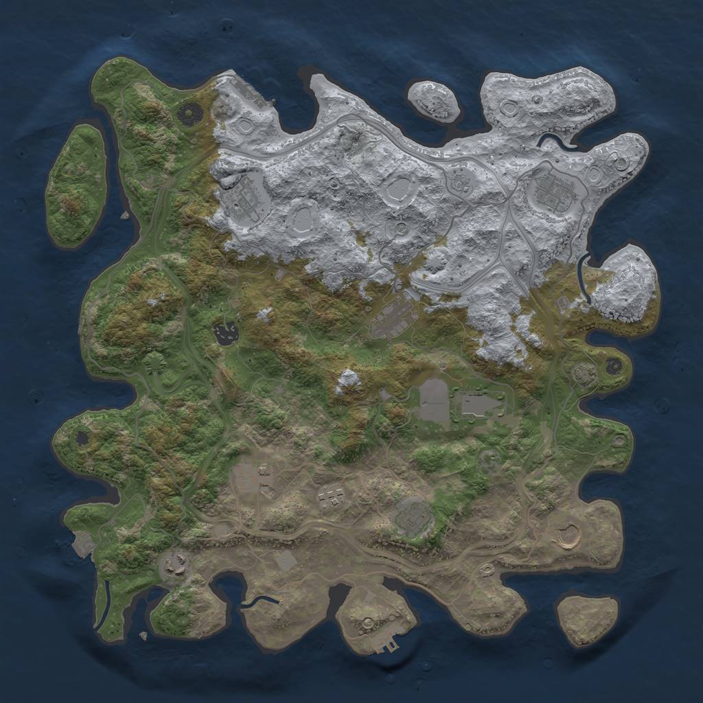 Rust Map: Procedural Map, Size: 4250, Seed: 2133363190, 18 Monuments