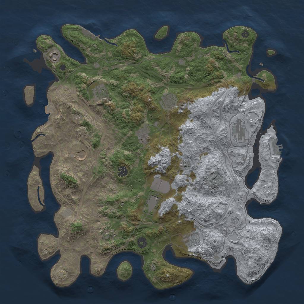 Rust Map: Procedural Map, Size: 4250, Seed: 640491925, 19 Monuments