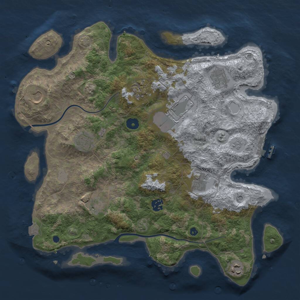 Rust Map: Procedural Map, Size: 3700, Seed: 61895172, 14 Monuments