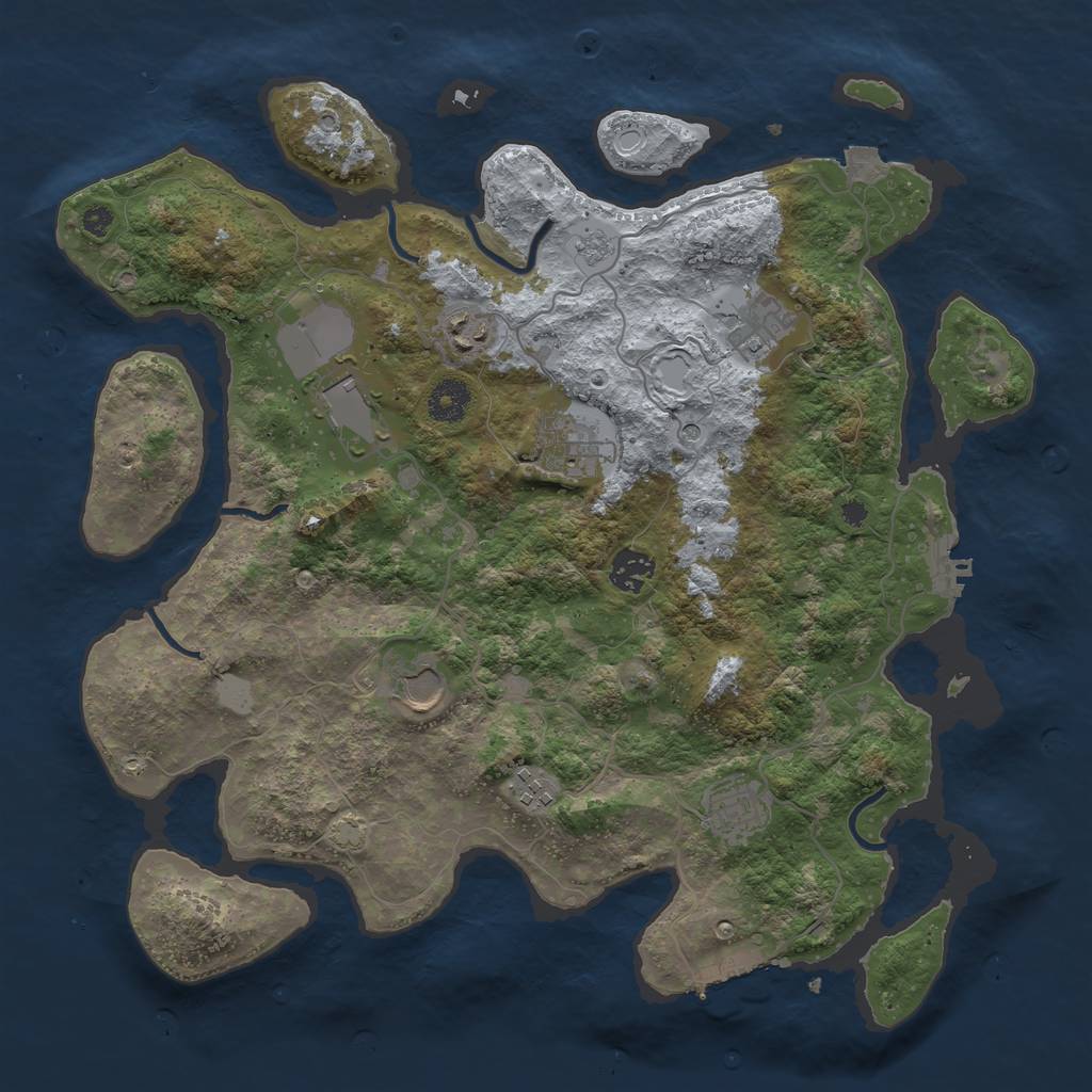 Rust Map: Procedural Map, Size: 3750, Seed: 35575321, 16 Monuments