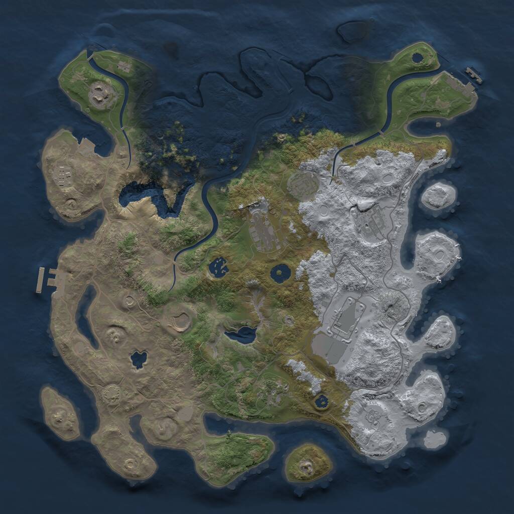 Rust Map: Procedural Map, Size: 4000, Seed: 1359250483, 15 Monuments
