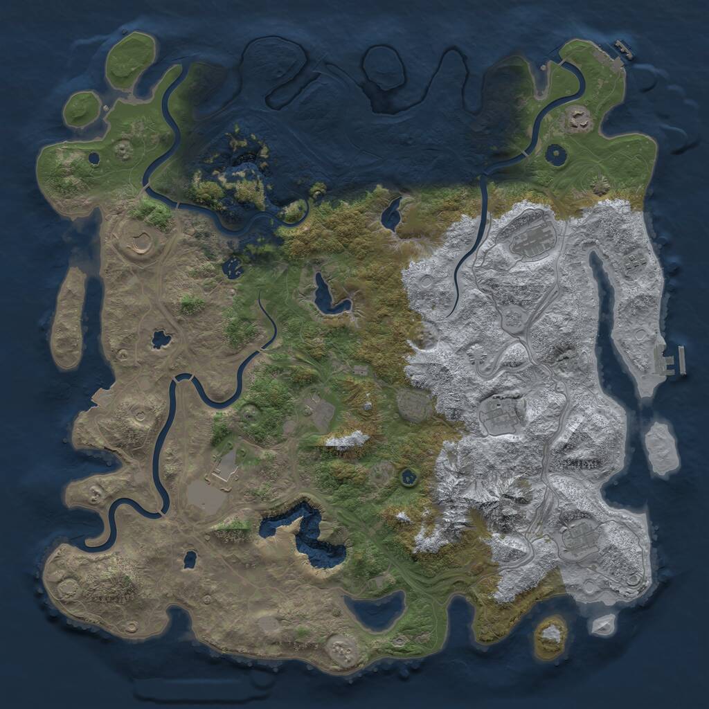 Rust Map: Procedural Map, Size: 5000, Seed: 5486957, 16 Monuments