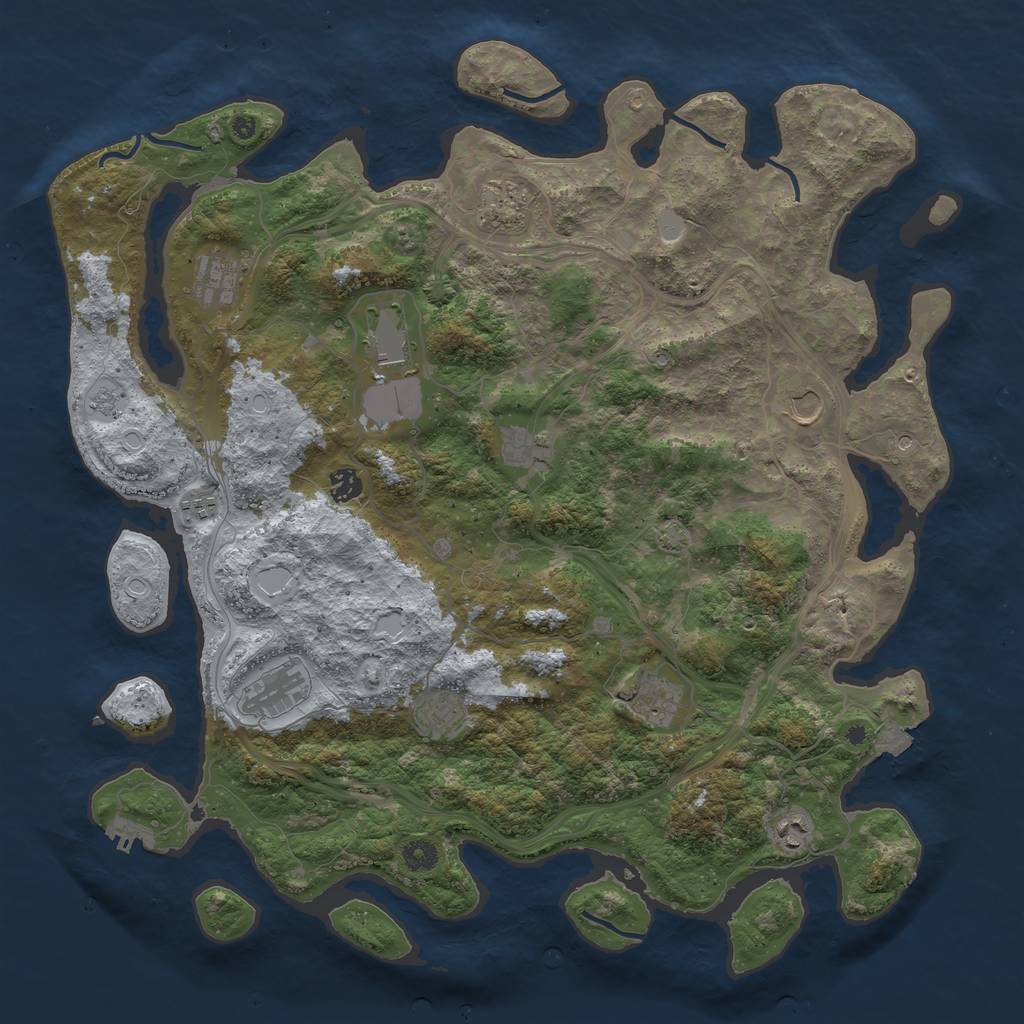 Rust Map: Procedural Map, Size: 4500, Seed: 89727, 18 Monuments