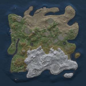 Thumbnail Rust Map: Procedural Map, Size: 3750, Seed: 525, 18 Monuments