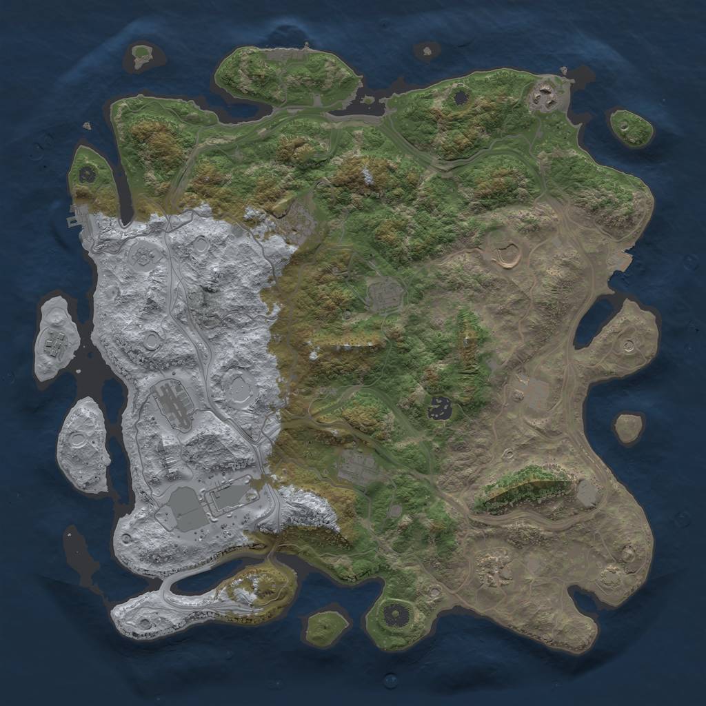 Rust Map: Procedural Map, Size: 4250, Seed: 68214589, 19 Monuments