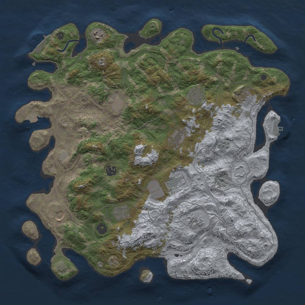 Rust Map: Procedural Map, Size: 4300, Seed: 87545, 19 Monuments