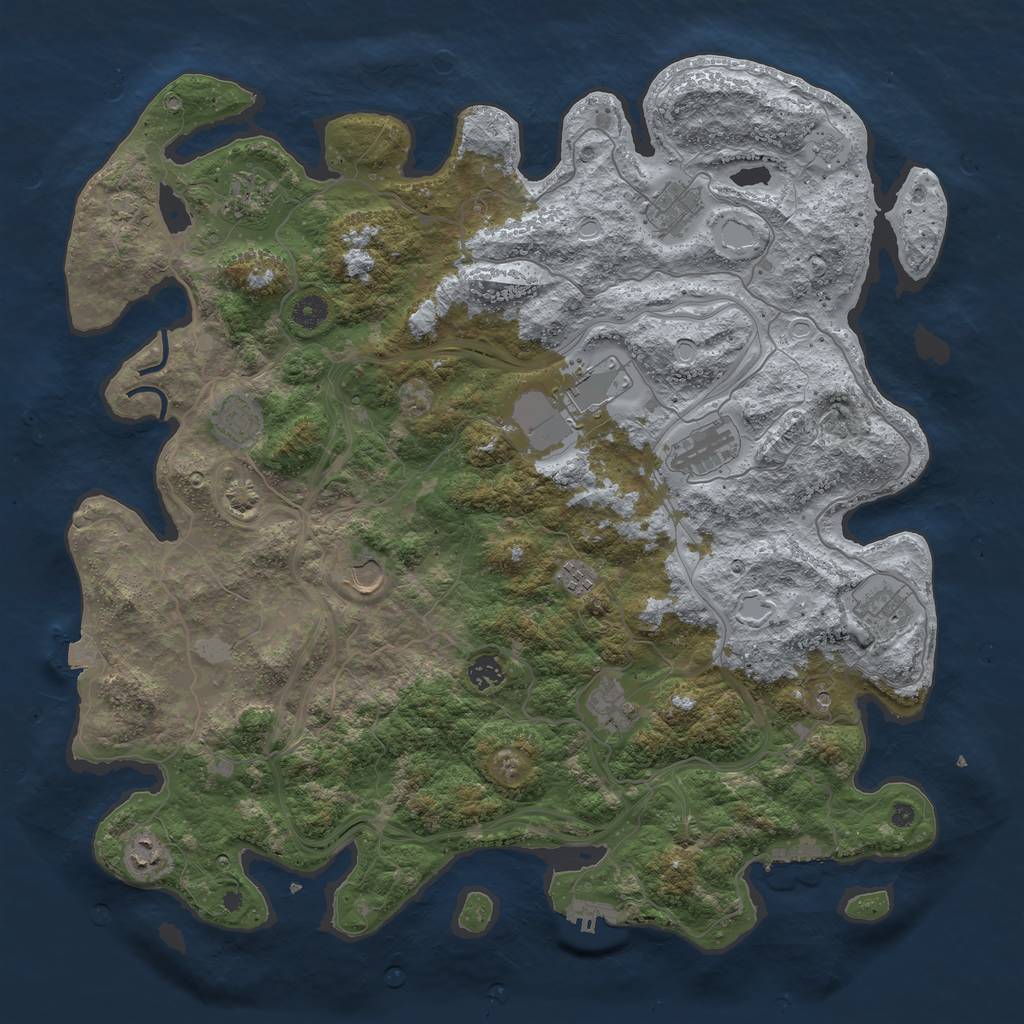 Rust Map: Procedural Map, Size: 4500, Seed: 8529, 19 Monuments