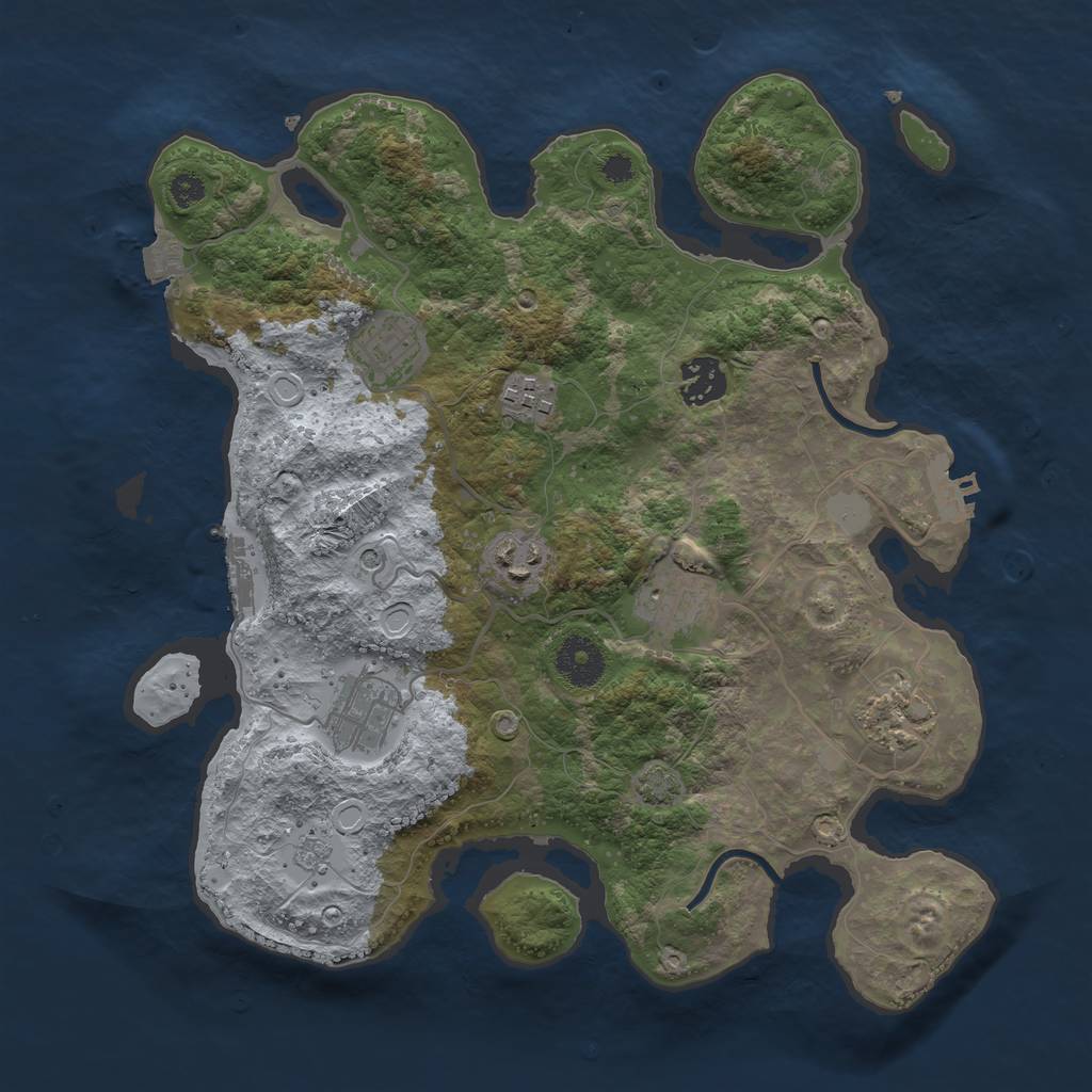 Rust Map: Procedural Map, Size: 3350, Seed: 100, 15 Monuments