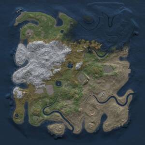 Thumbnail Rust Map: Procedural Map, Size: 3750, Seed: 820940, 14 Monuments