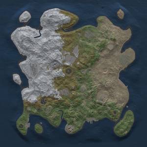 Thumbnail Rust Map: Procedural Map, Size: 3700, Seed: 1048358432, 17 Monuments