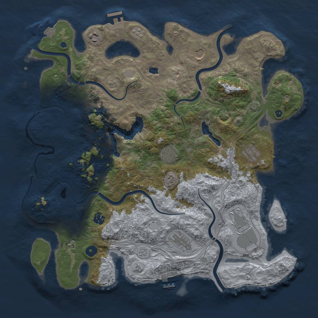 Rust Map: Procedural Map, Size: 4250, Seed: 933112070, 14 Monuments