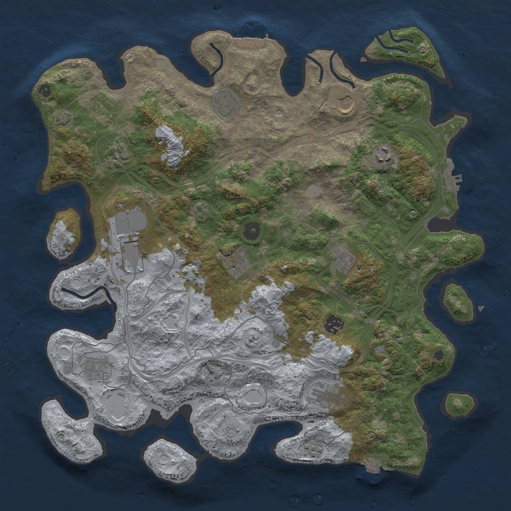 Rust Map: Procedural Map, Size: 4250, Seed: 607130499, 19 Monuments