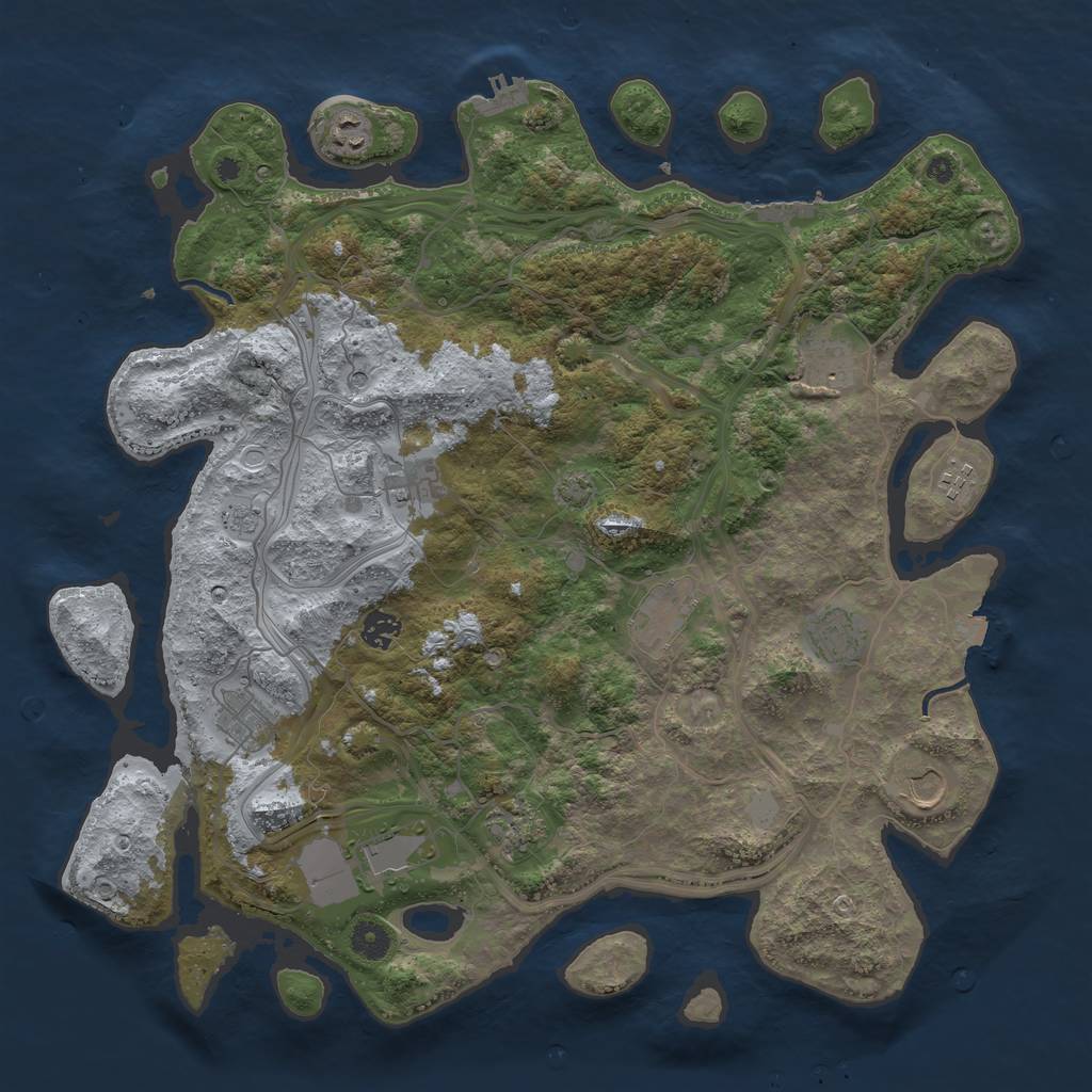 Rust Map: Procedural Map, Size: 4250, Seed: 1415211486, 19 Monuments