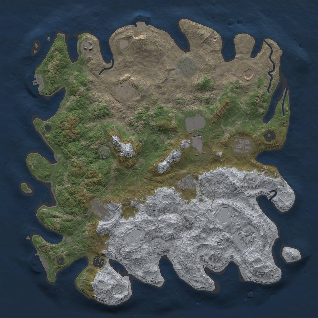 Rust Map: Procedural Map, Size: 4200, Seed: 894705106, 19 Monuments