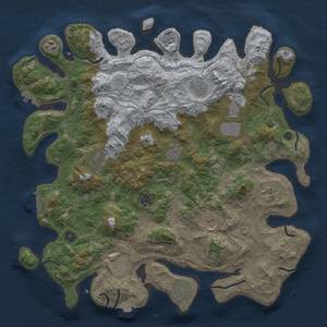 Thumbnail Rust Map: Procedural Map, Size: 4300, Seed: 40001, 19 Monuments