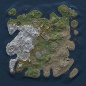 Thumbnail Rust Map: Procedural Map, Size: 3500, Seed: 1072405191, 15 Monuments