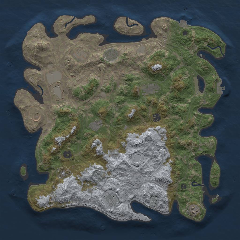 Rust Map: Procedural Map, Size: 4250, Seed: 998071, 18 Monuments