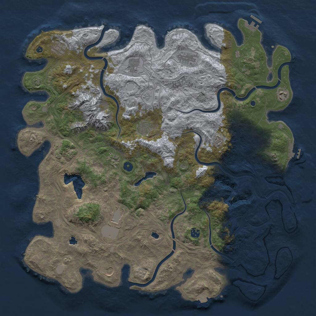Rust Map: Procedural Map, Size: 5000, Seed: 211223, 16 Monuments