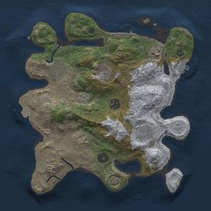 Thumbnail Rust Map: Procedural Map, Size: 3000, Seed: 1595132984, 15 Monuments
