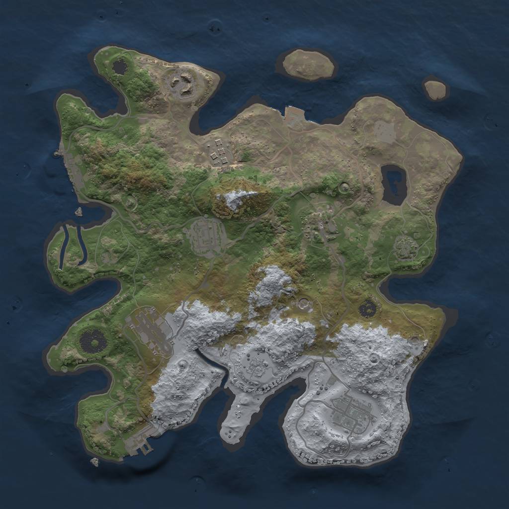 Rust Map: Procedural Map, Size: 3000, Seed: 19759, 14 Monuments