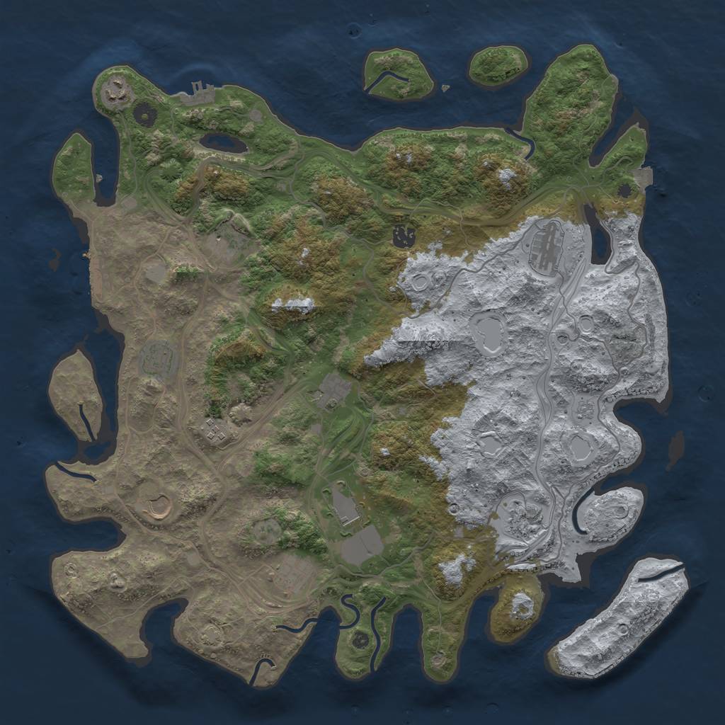 Rust Map: Procedural Map, Size: 4500, Seed: 427617663, 19 Monuments