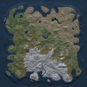 Thumbnail Rust Map: Procedural Map, Size: 4500, Seed: 1735249660, 16 Monuments