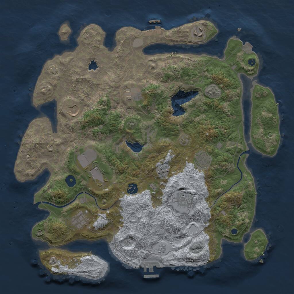 Rust Map: Procedural Map, Size: 4000, Seed: 1719452331, 15 Monuments