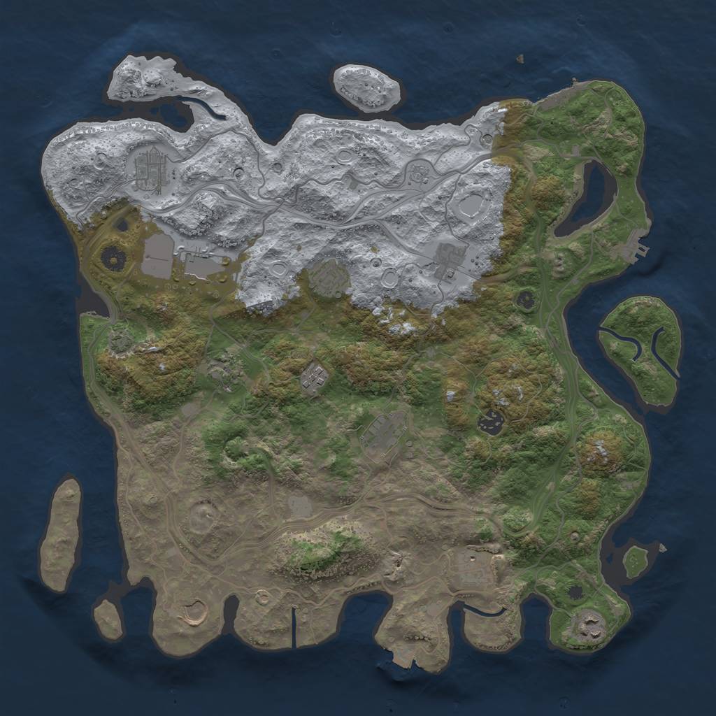 Rust Map: Procedural Map, Size: 4250, Seed: 716441229, 19 Monuments