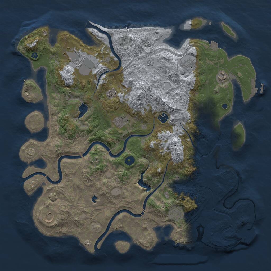 Rust Map: Procedural Map, Size: 4250, Seed: 1683042394, 14 Monuments