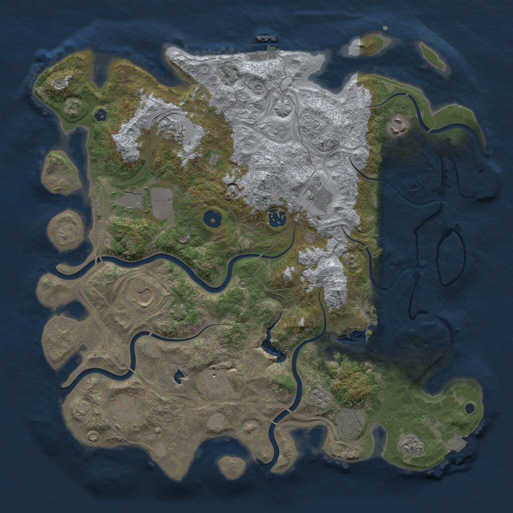 Rust Map: Procedural Map, Size: 4250, Seed: 1683042394, 16 Monuments