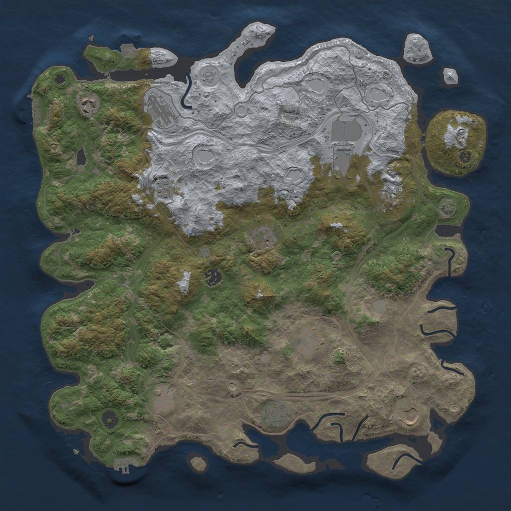 Rust Map: Procedural Map, Size: 4500, Seed: 1488634786, 19 Monuments