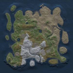 Thumbnail Rust Map: Procedural Map, Size: 3500, Seed: 191428877, 11 Monuments