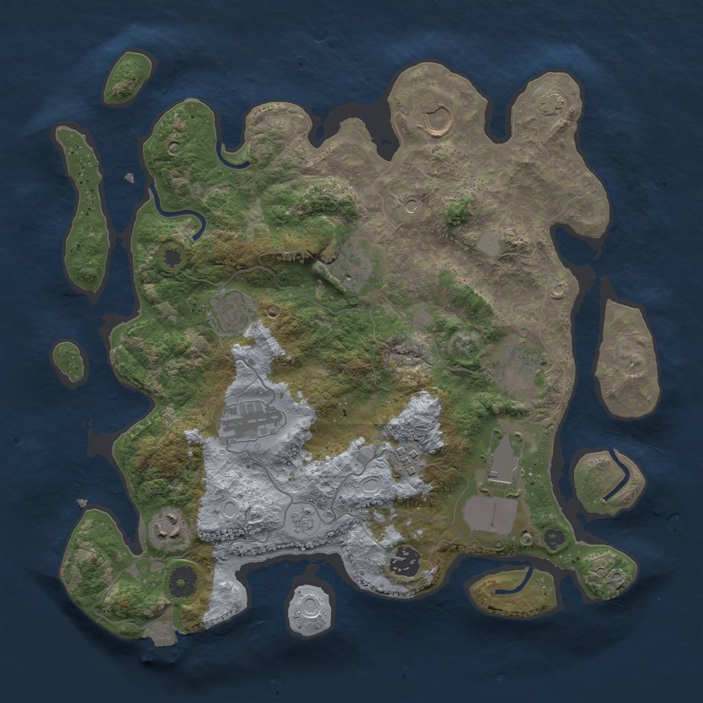 Rust Map: Procedural Map, Size: 3500, Seed: 191428877, 15 Monuments