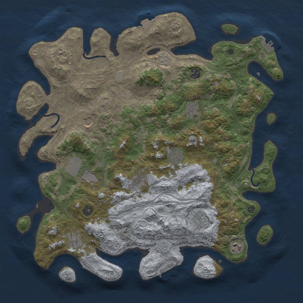 Rust Map: Procedural Map, Size: 4250, Seed: 945813282, 19 Monuments