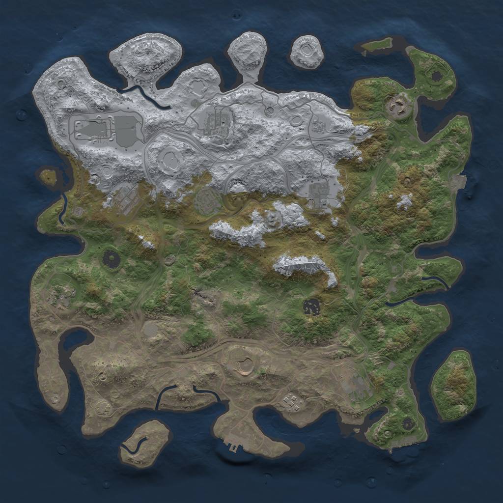 Rust Map: Procedural Map, Size: 4250, Seed: 454891405, 19 Monuments