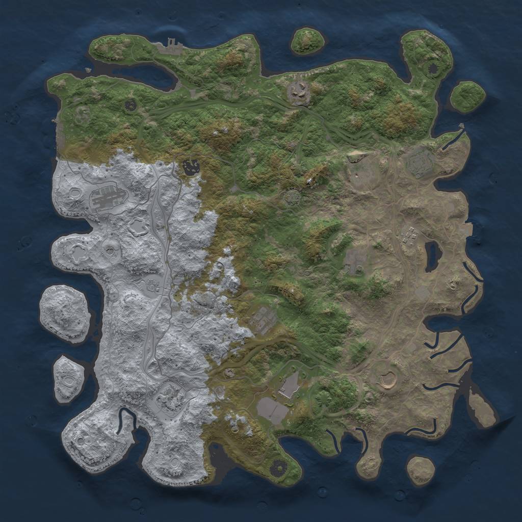 Rust Map: Procedural Map, Size: 4500, Seed: 118856742, 19 Monuments