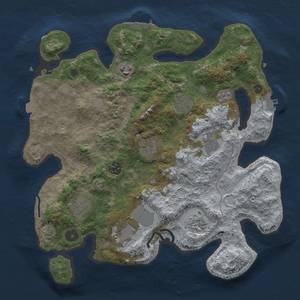 Thumbnail Rust Map: Procedural Map, Size: 3500, Seed: 1694621390, 17 Monuments