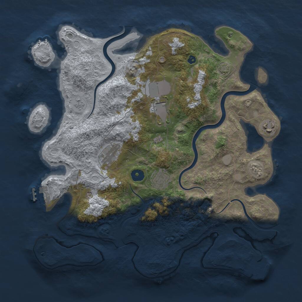 Rust Map: Procedural Map, Size: 3600, Seed: 5245512, 11 Monuments