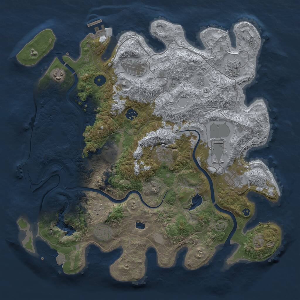 Rust Map: Procedural Map, Size: 4000, Seed: 1936461790, 16 Monuments