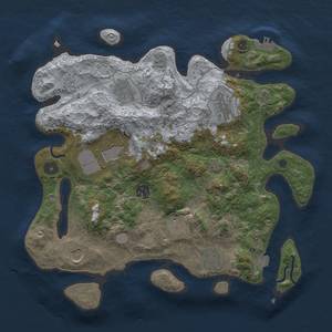 Thumbnail Rust Map: Procedural Map, Size: 3500, Seed: 1224390325, 15 Monuments