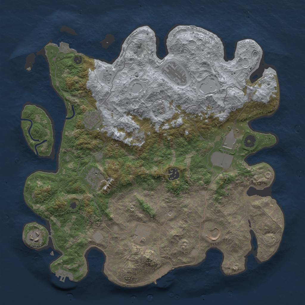 Rust Map: Procedural Map, Size: 3800, Seed: 271962, 17 Monuments