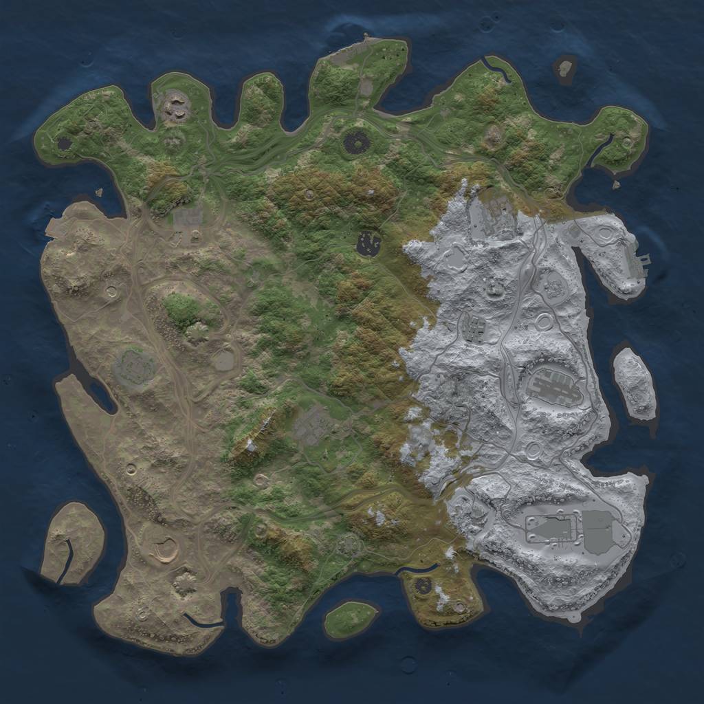 Rust Map: Procedural Map, Size: 4250, Seed: 792135068, 19 Monuments