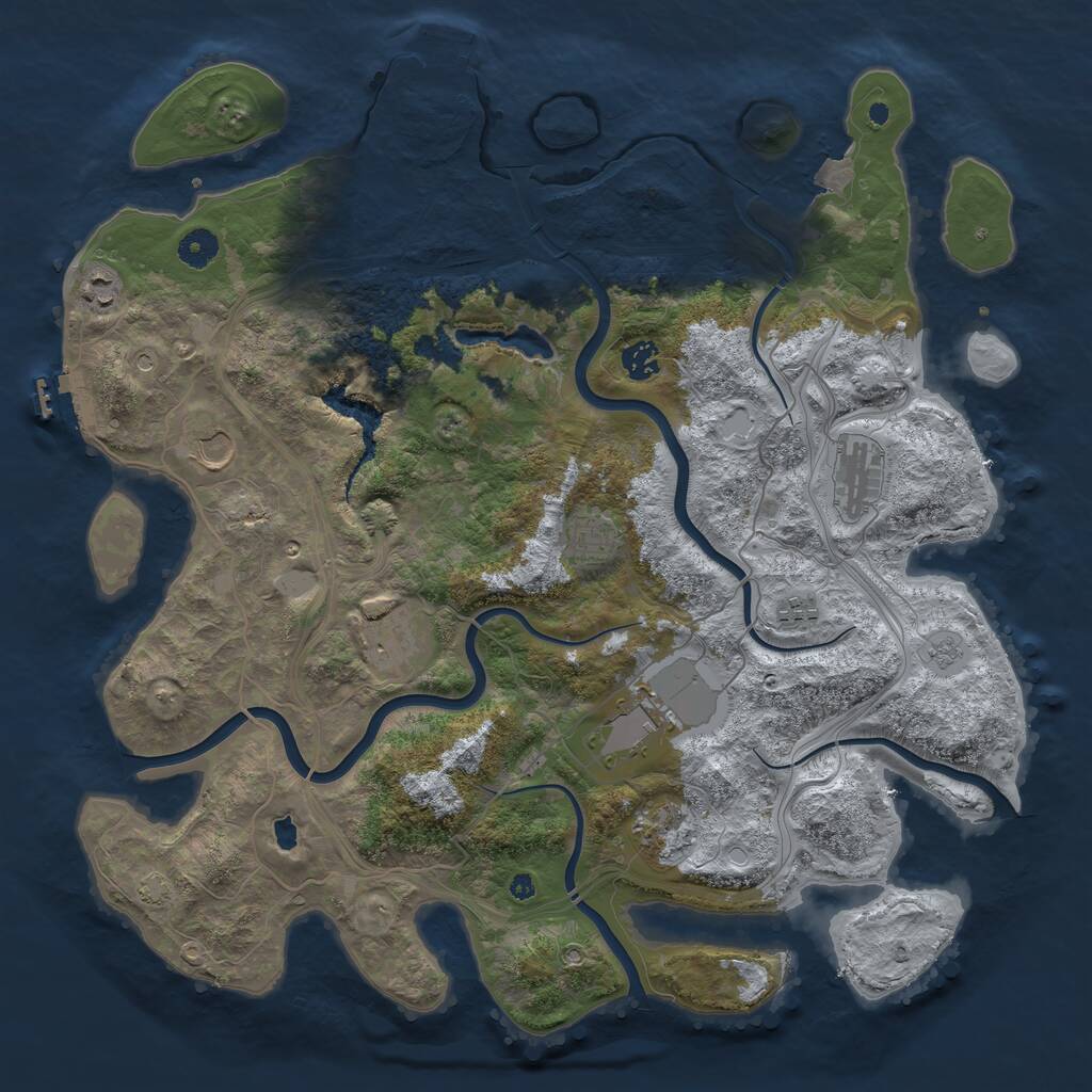 Rust Map: Procedural Map, Size: 4250, Seed: 1281862631, 15 Monuments