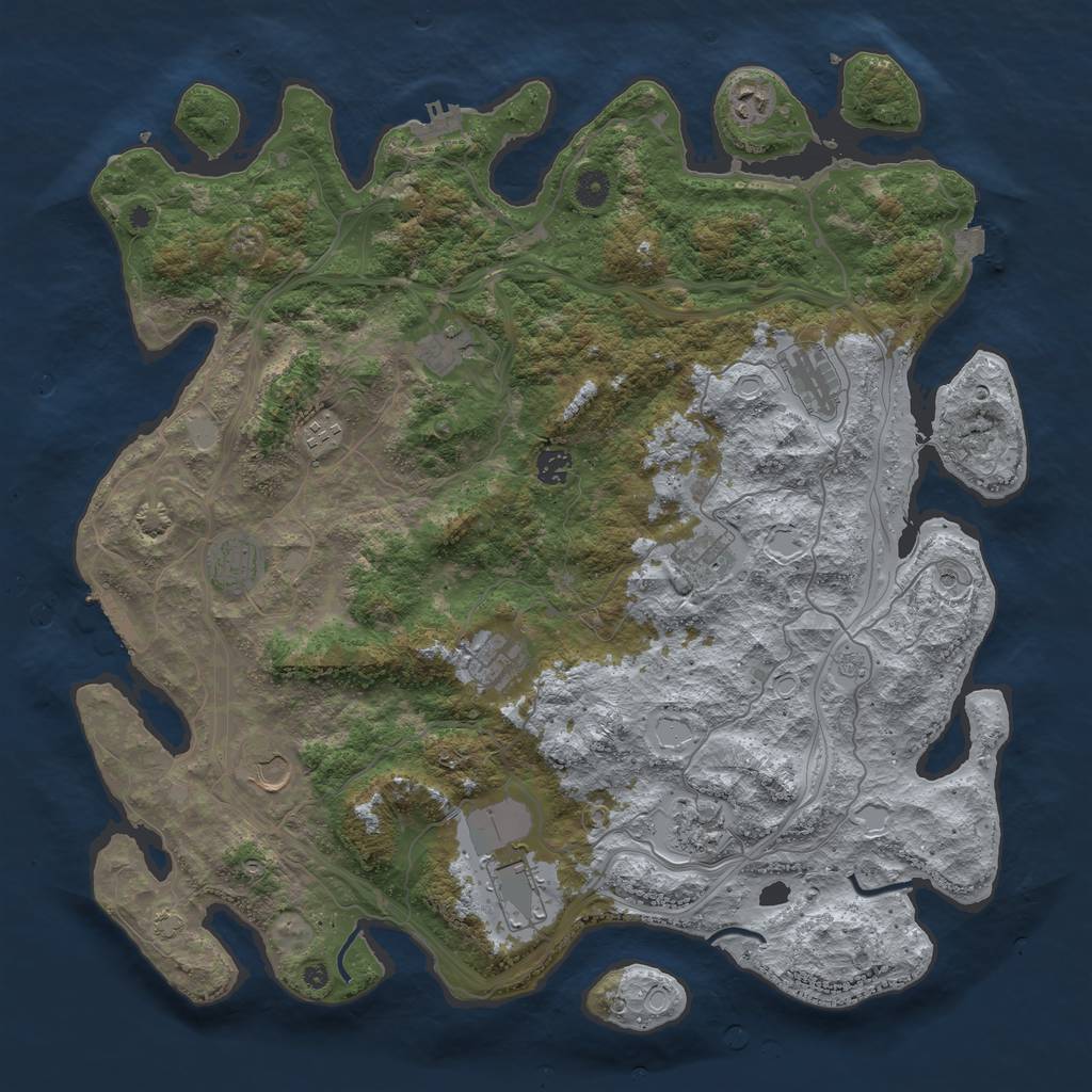 Rust Map: Procedural Map, Size: 4500, Seed: 938288183, 19 Monuments